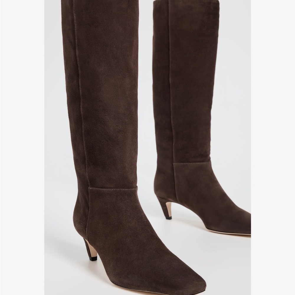 Reformation Chocolate Brown Suede Heeled Boots